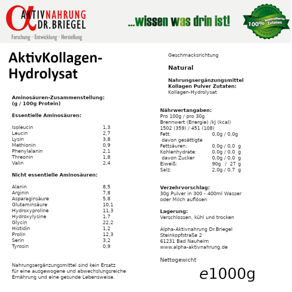 Proteinheld Kollagen-Hydrolysat